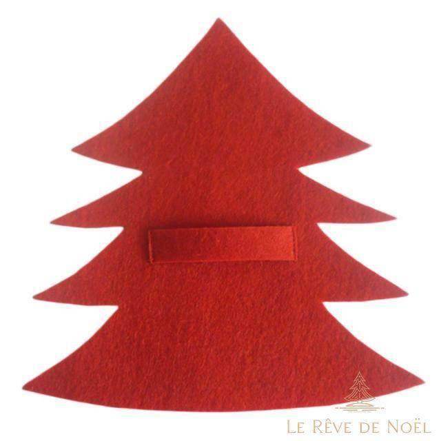 Porte couvert Noël feutrine - Rouge
